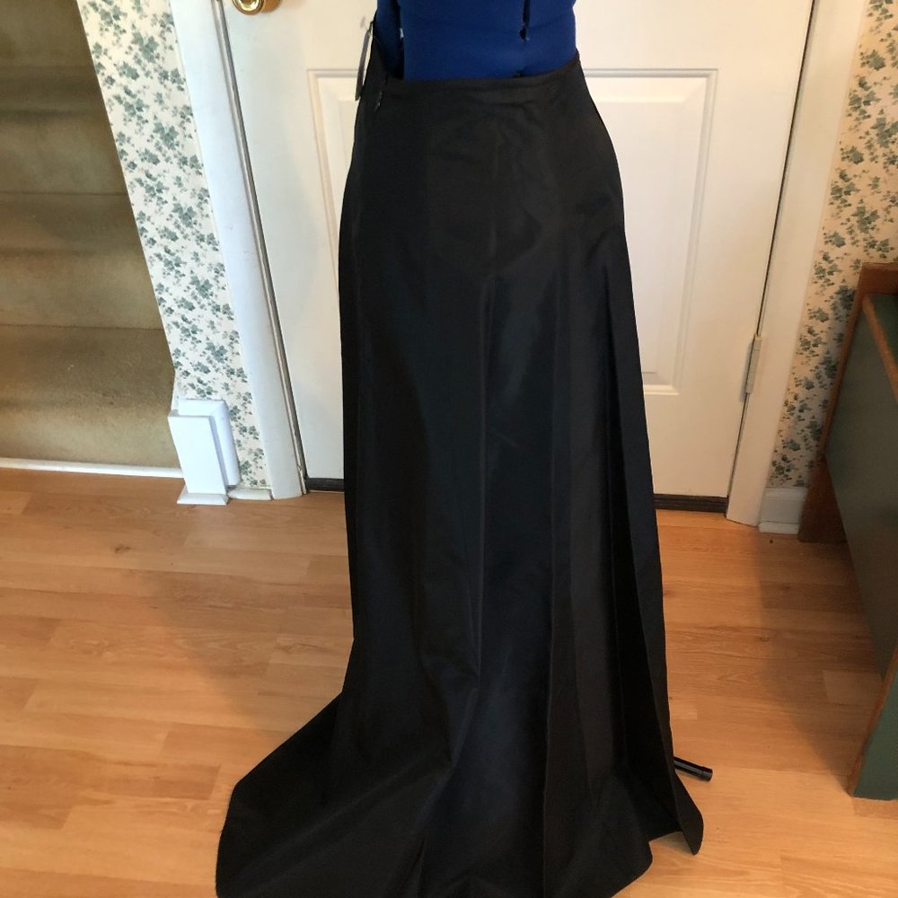 Black Taffeta Floor Length Skirt with Train